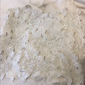 White beaded flower top